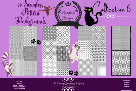 20 Abstract Geometric Seamless Patterns: A Versatile Bundle for Creative Projects