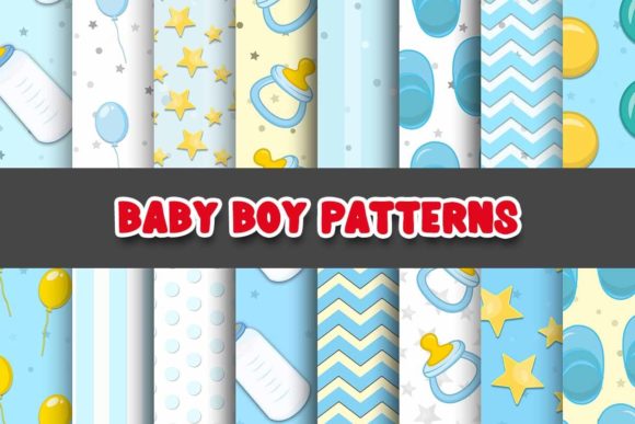 Baby Boy Digital Paper Patterns: 16 Unique Backgrounds for Every Creative Project
