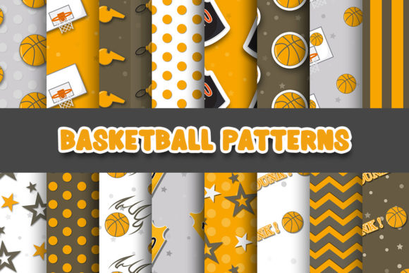 Basketball Digital Papers Patterns for Creative Projects