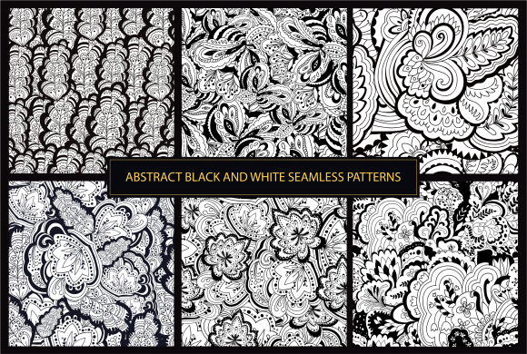 Black and White Seamless Patterns for Design Projects