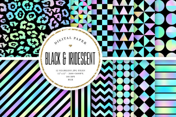 Black Pastel Iridescent Patterns: A Versatile Design Asset