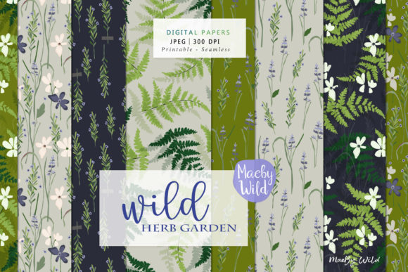Botanical Patterns Wild Herb Garden: A Versatile Design Collection for Botanical Stationery and Creative Projects