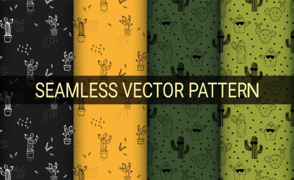 Cactus Seamless Patterns Digital Papers