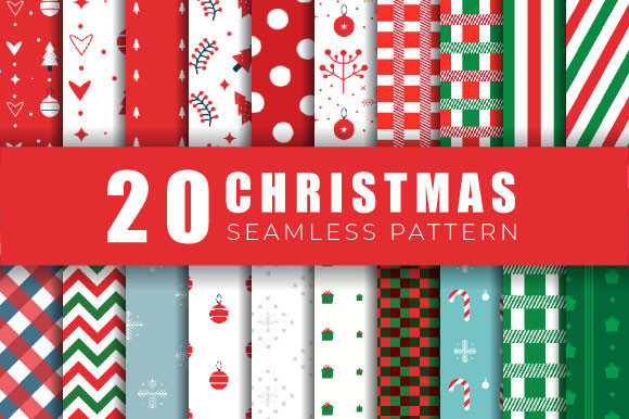 Christmas Digital Paper Patterns Design