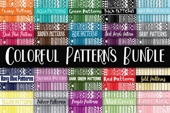 Colorful Patterns Digital Paper Bundle