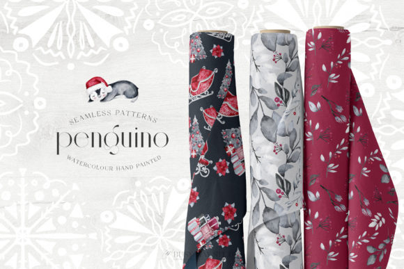 Embrace the Season with Christmas Penguins Seamless Patterns PNG