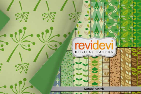 Green Nature Patterns: Elevating Creative Projects with Earthy Digital Papers