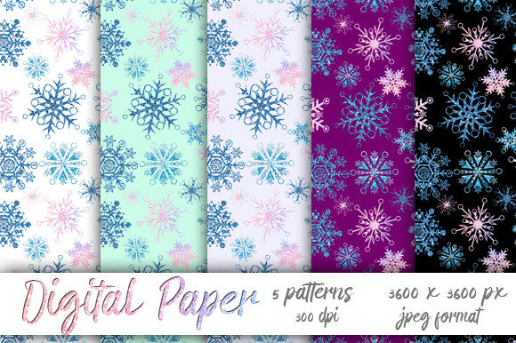 Patterns Snowflakes, Winter, Snow: Real Uses for Digital Seamless Papers