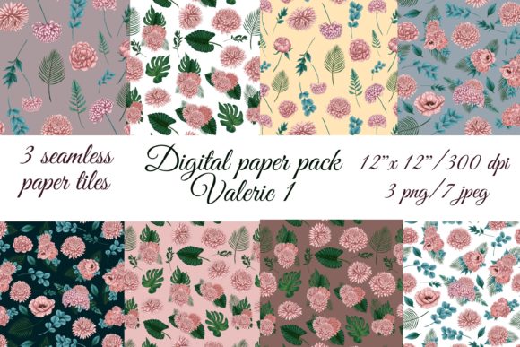 Pink Flower Seamless Patterns
