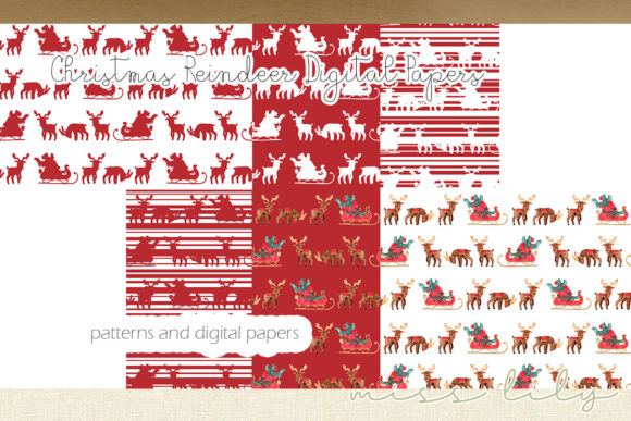 Reindeer and Santa Sleigh Patterns for Designers