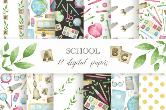 School Digital Seamless Patterns
