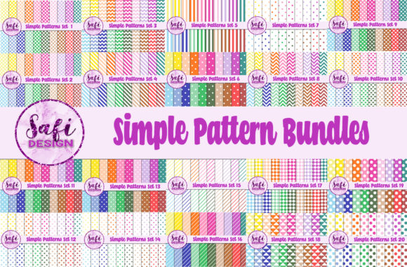 Simple Patterns Digital Paper Bundle