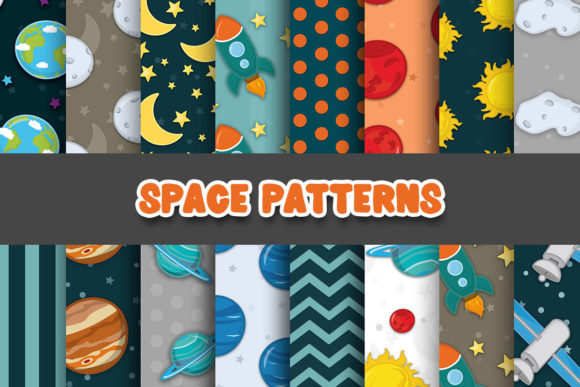 Space Digital Papers Patterns for Creative Projects