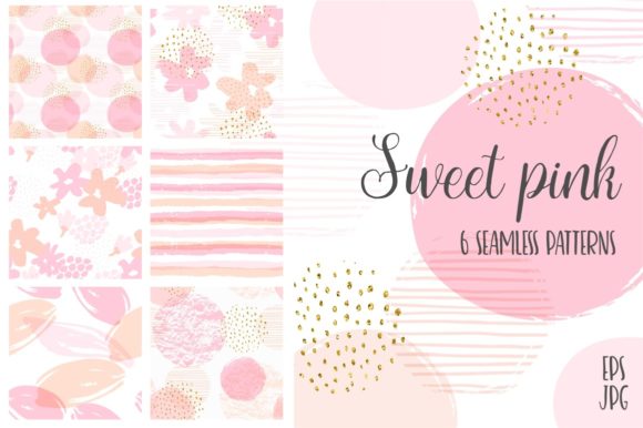 Sweet Pink 6 Seamless Patterns