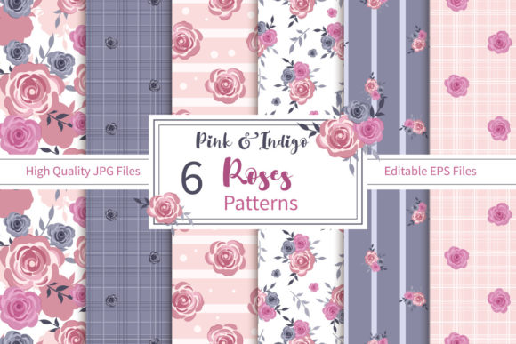 Vintage Pink Indigo Roses Patterns Set: Practical Insights for Designers and Creators
